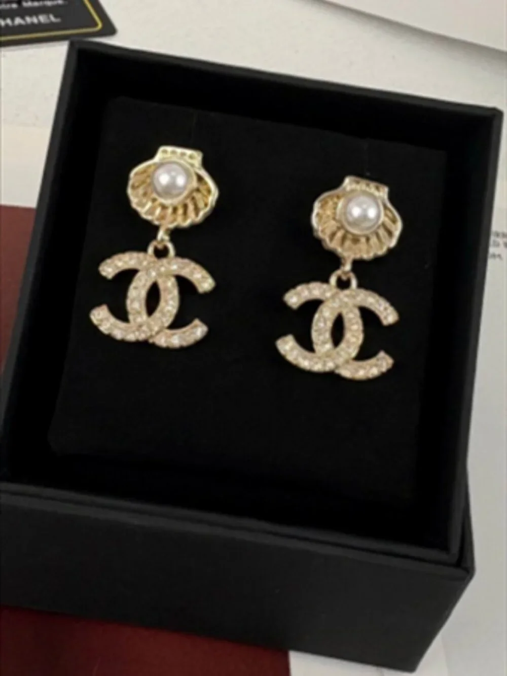 Chanel Double C Pearl Earrings - Picture 3 of 4